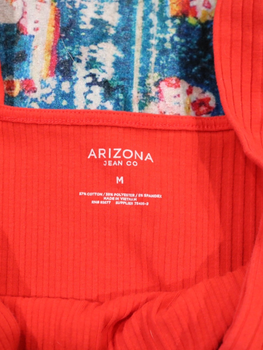 Red/Orange Ribbed Tank Bodysuit - Picture 2 of 2